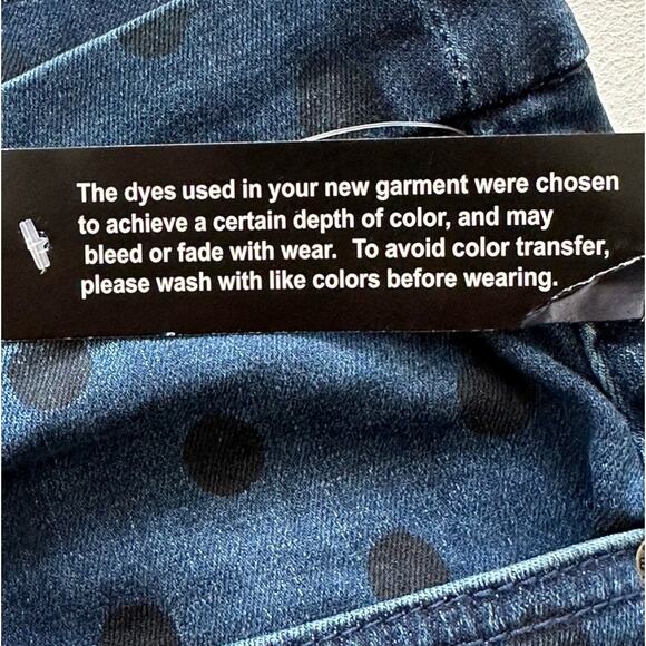 Denim&Co Jeans Blue Black Polka Dots Pull On Denim Jeans Plus Size 22W NEW - Picture 8 of 10